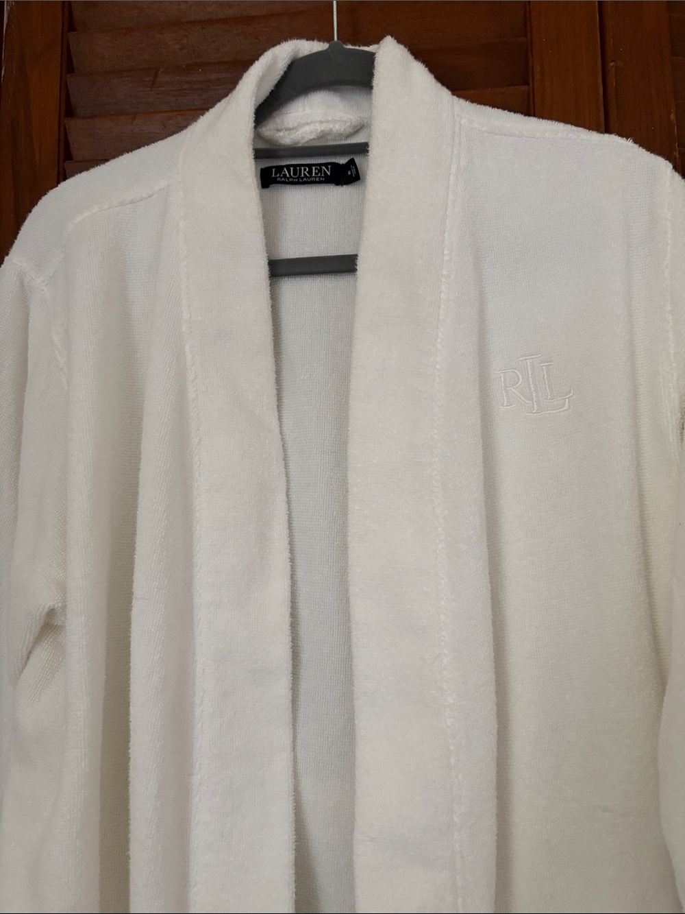 Ralph Lauren White Terry Bathrobe with Belt - Picture 3 of 10